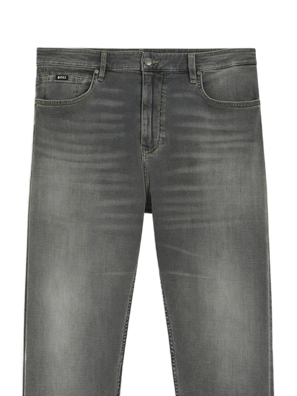 BOSS Straight jeans van grijs super-zachte stretch denim