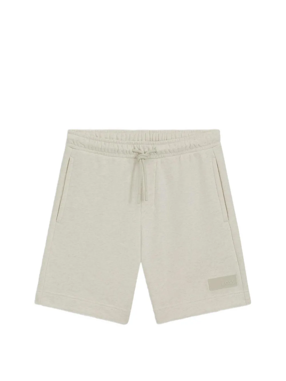 BOSS Ruimvallende shorts van katoenen badstof Beige