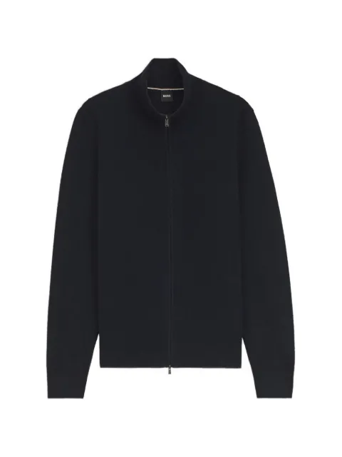 BOSS zip-up cotton sweater