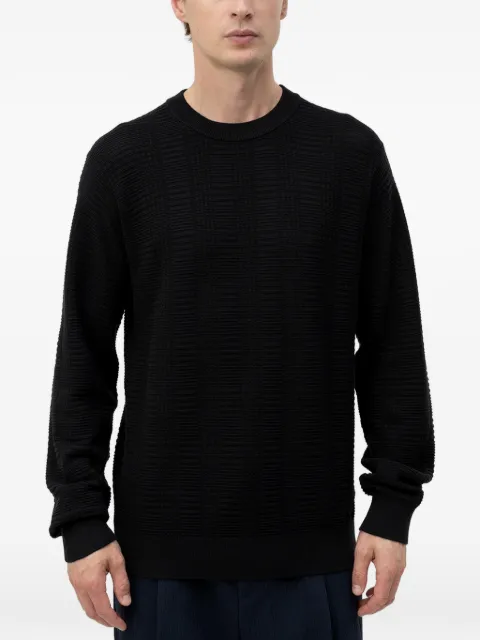 HUGO waffle-knit crew-neck sweater