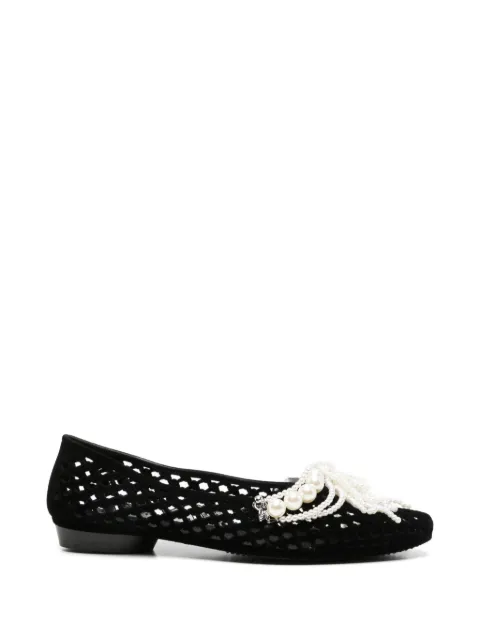 HEAVENLY JELLY Drift pearl-embellished cut-out ballet flats