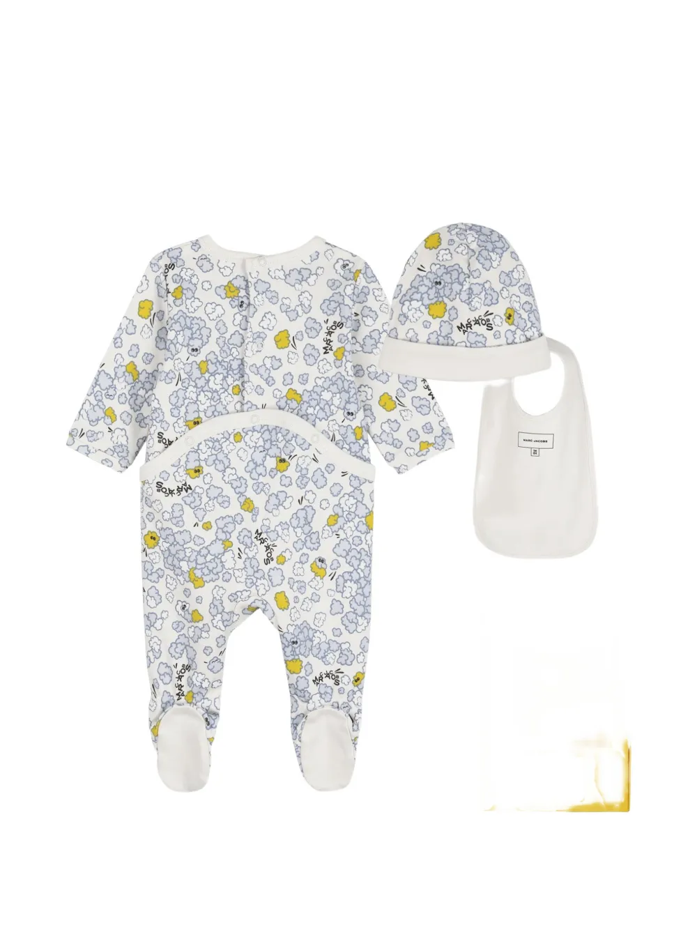 Marc Jacobs Kids Drie rompers met wolken-print Wit