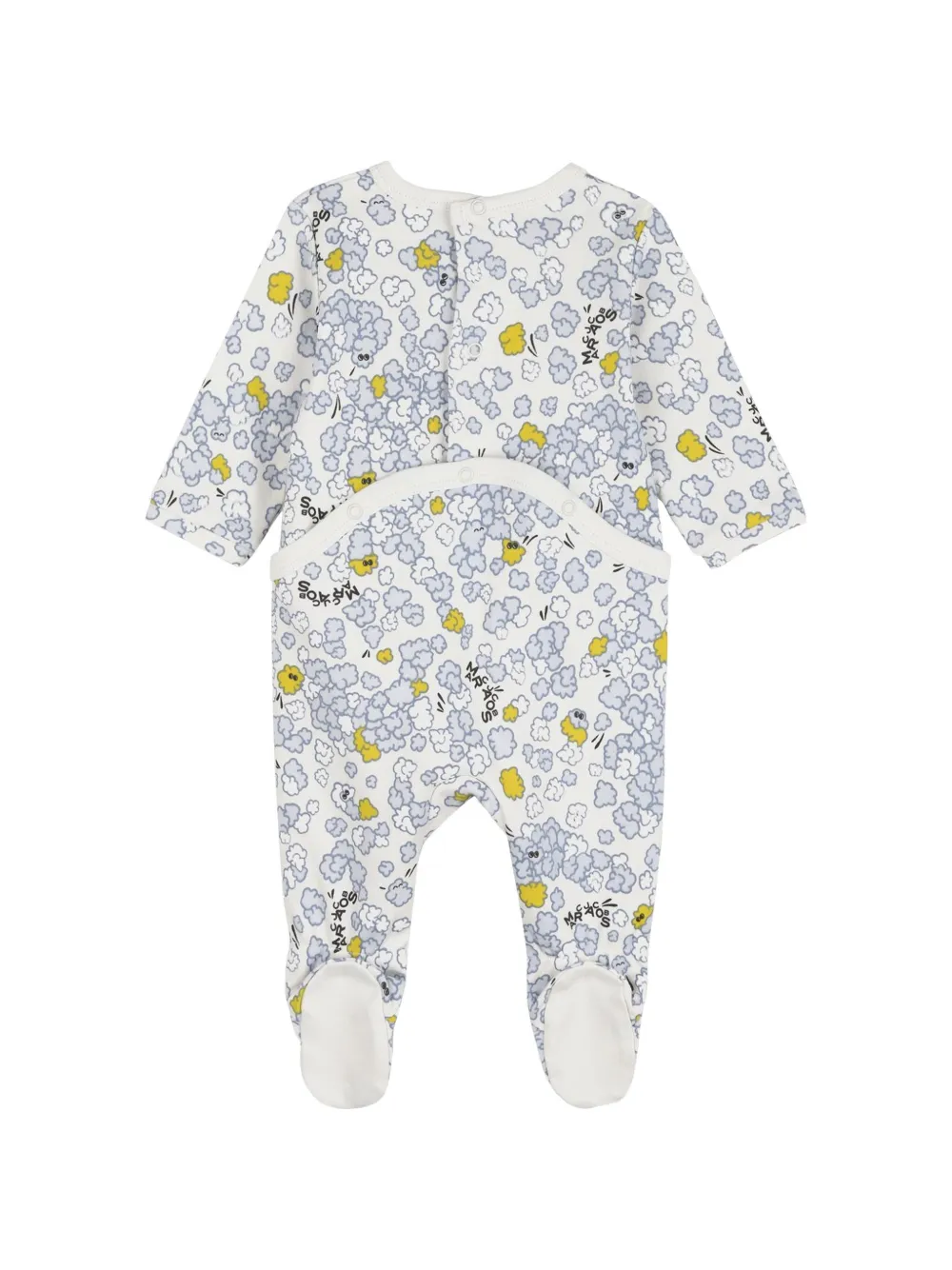 Marc Jacobs Kids Drie rompers met wolken-print Wit