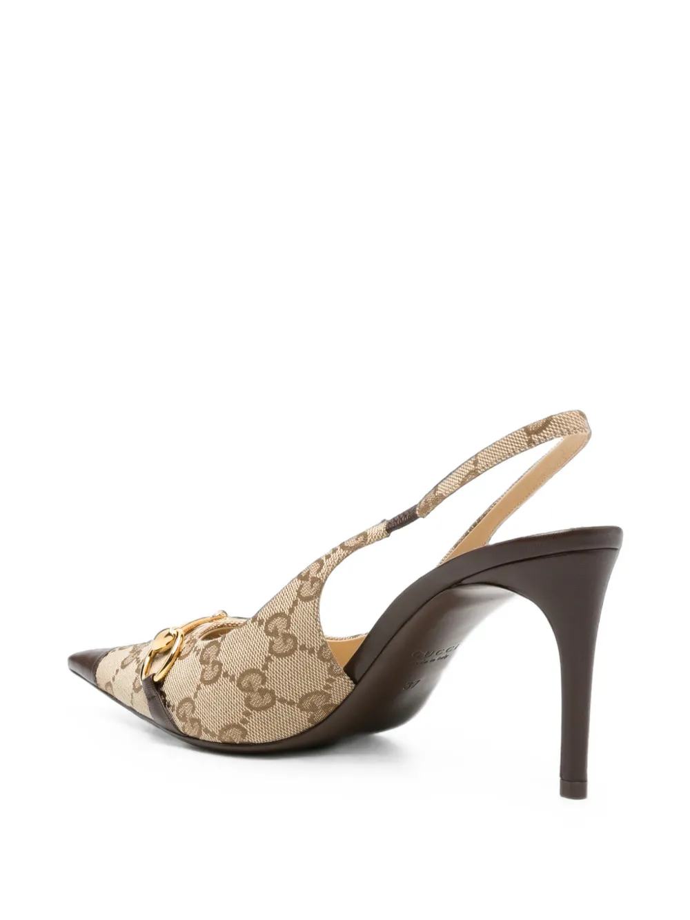 Gucci Donna Horsebit GG Supreme slingback pumps Beige
