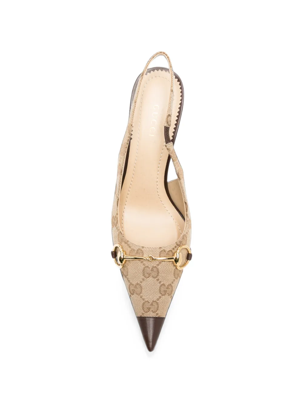 Gucci Donna Horsebit GG Supreme slingback pumps Beige