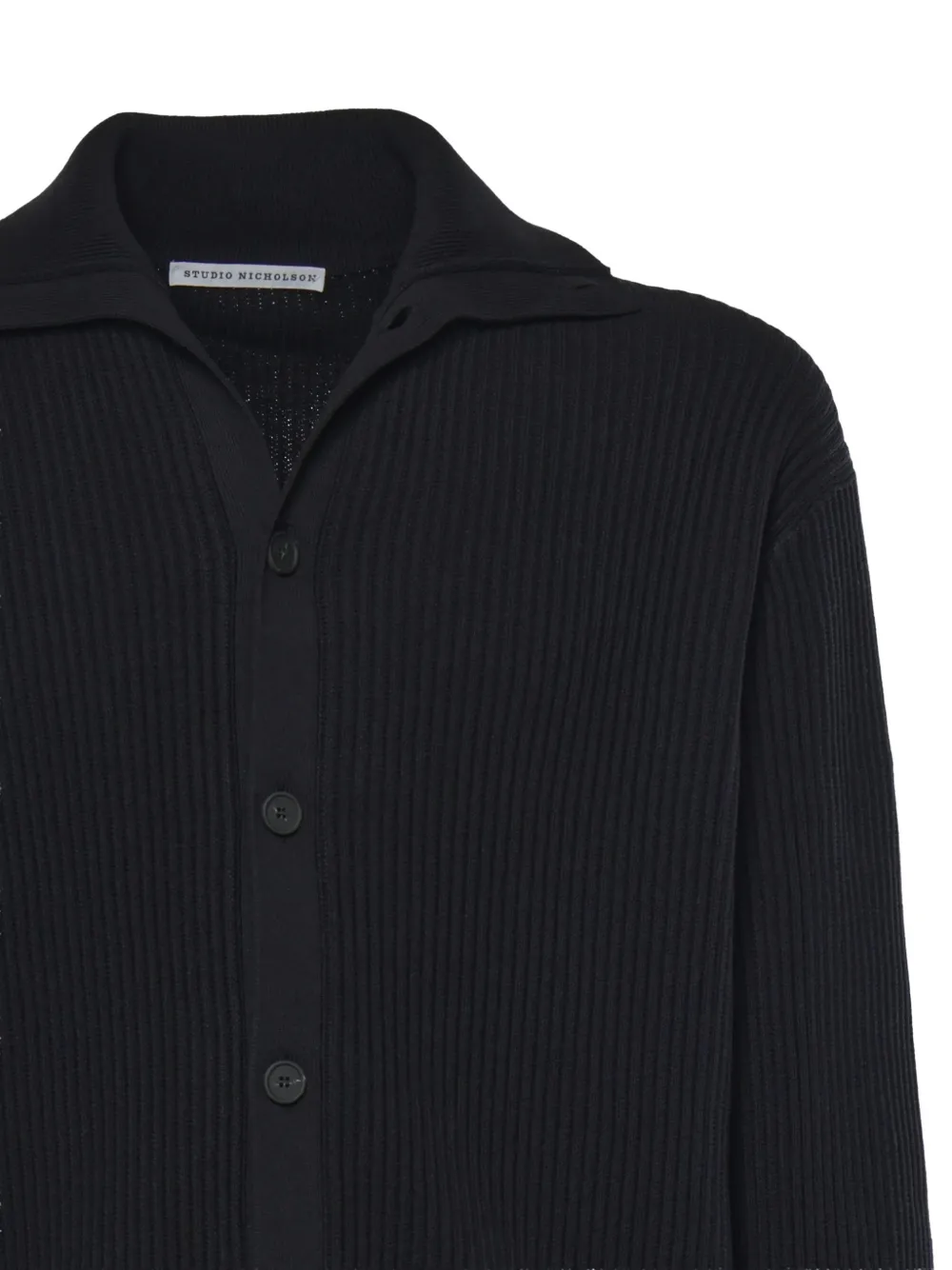 Studio Nicholson Ribgebreid vest Zwart