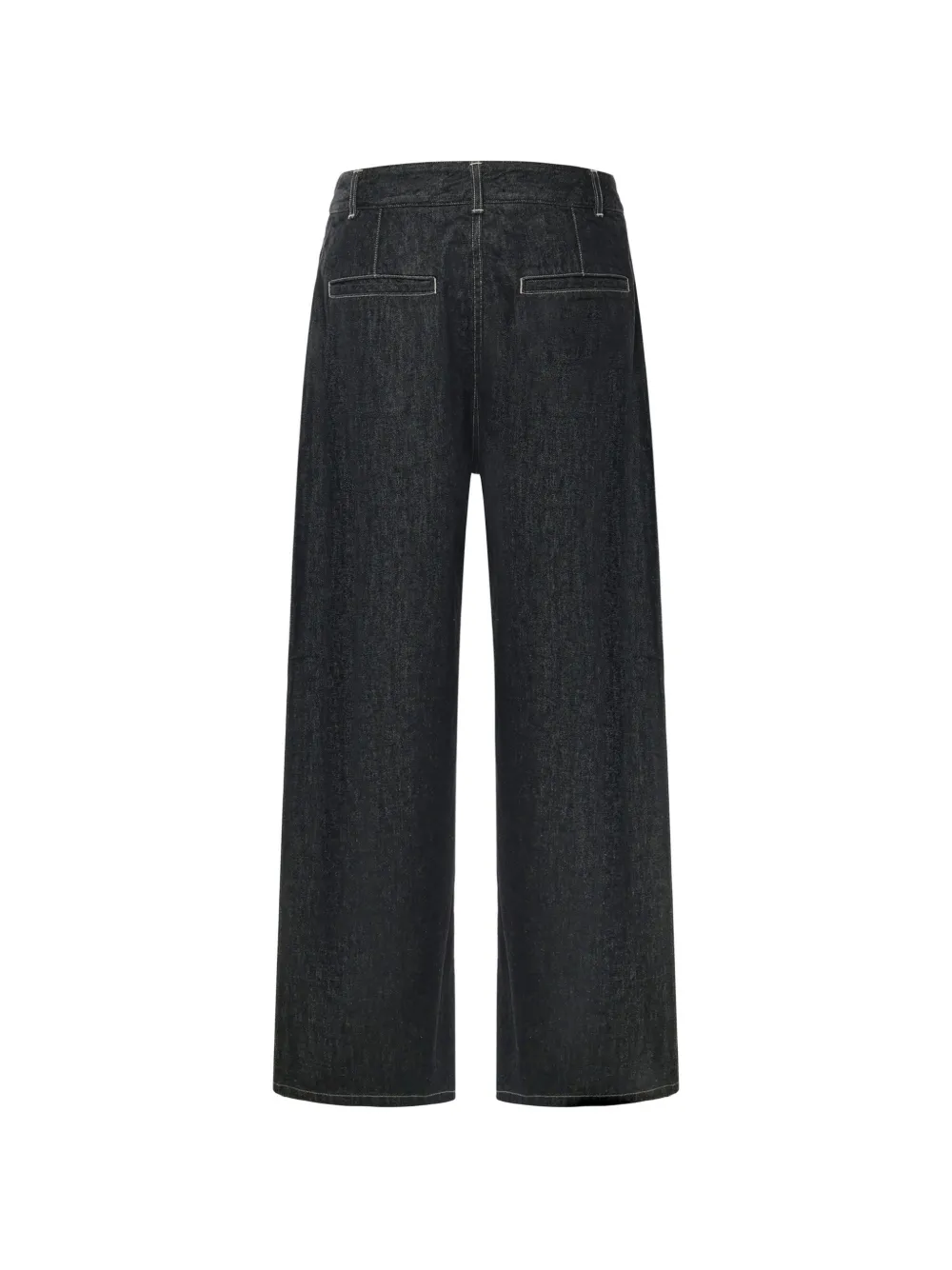 Studio Nicholson contrast-stitch wide-leg jeans Zwart
