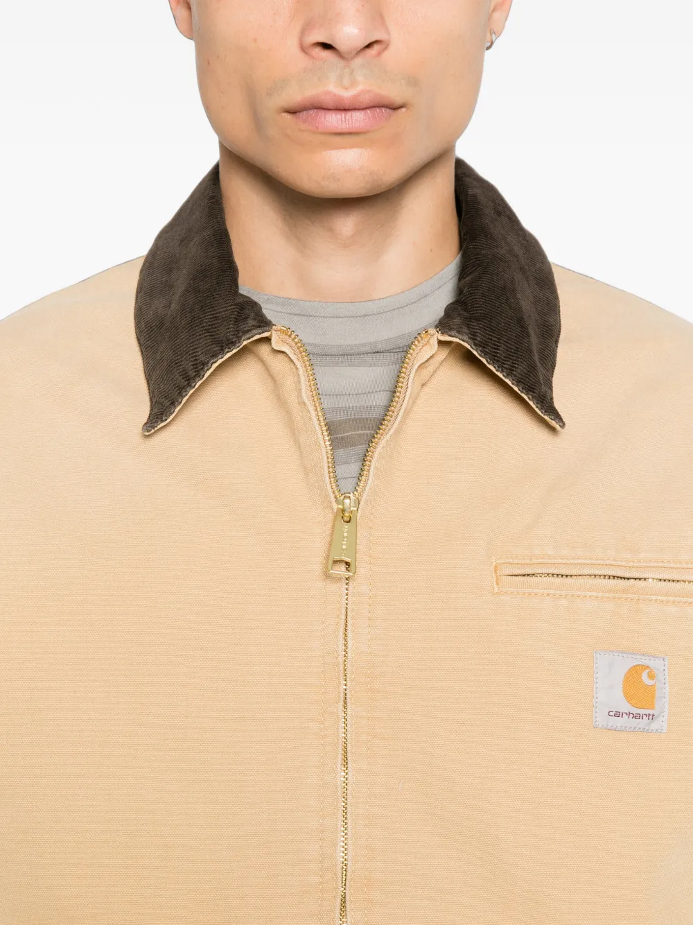 Carhartt WIP OG Detroit shirtjack met rits Beige