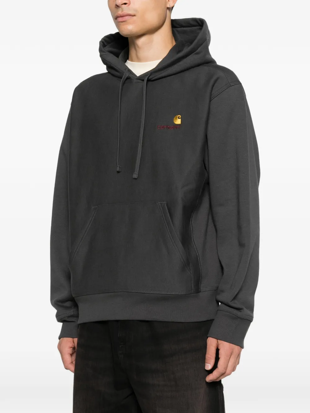 Carhartt WIP American Script hoodie met geborduurd logo Grijs