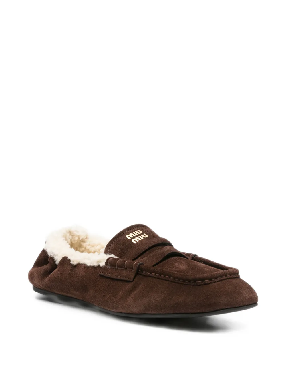 Miu shearling-lined suede loafers Bruin