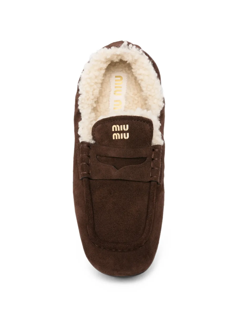Miu shearling-lined suede loafers Bruin