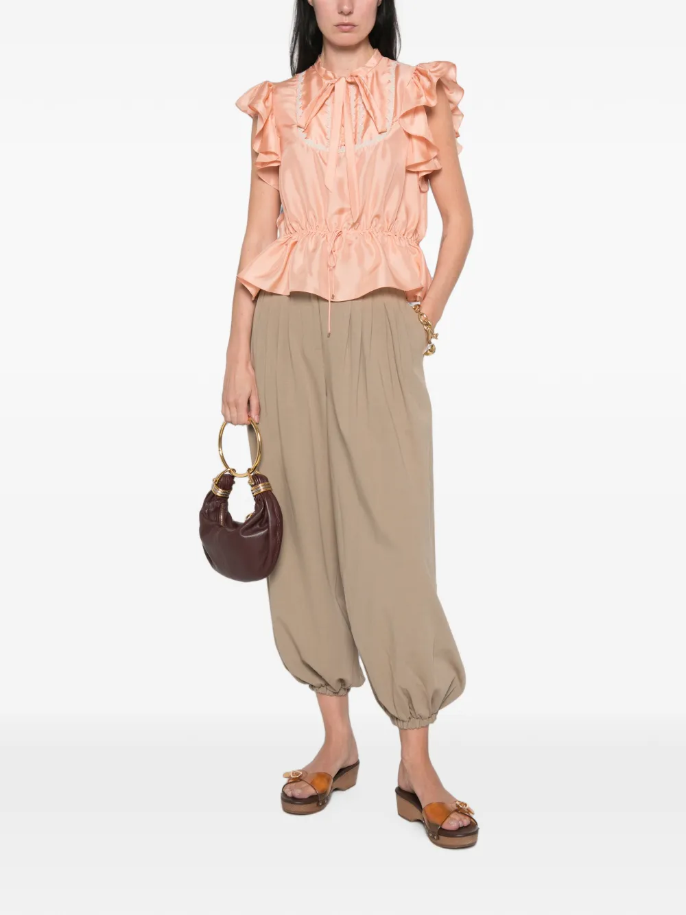 Chloé Blouse met ruches Roze