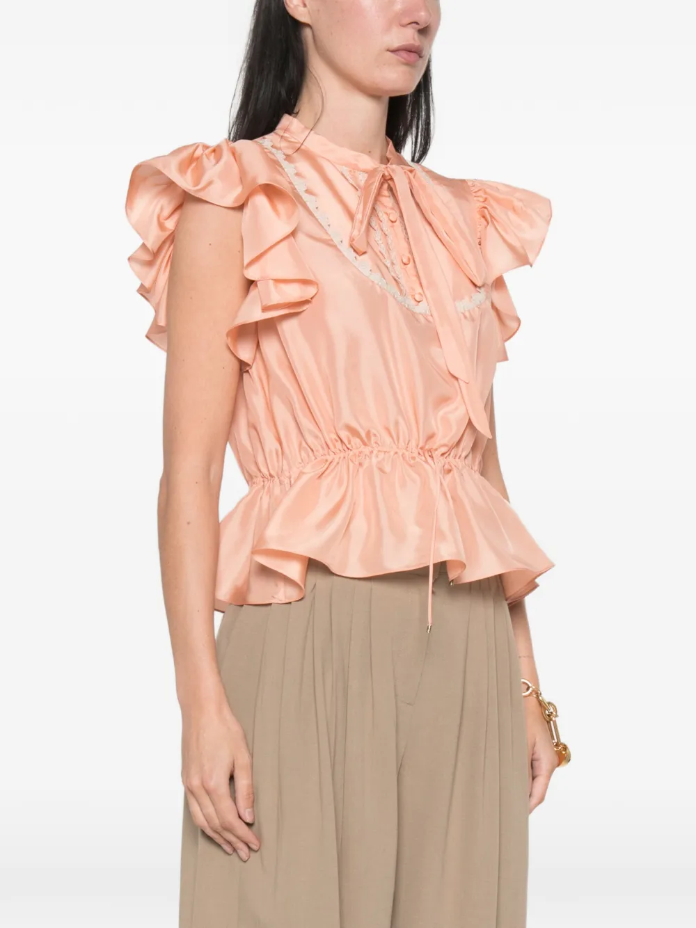 Chloé Blouse met ruches Roze