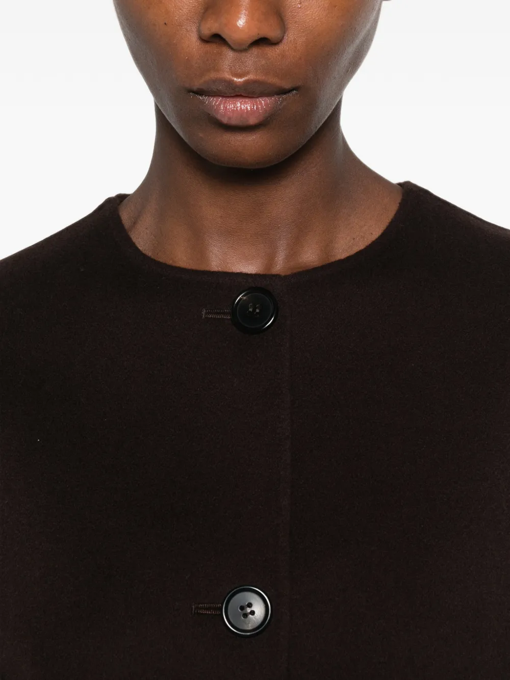 'S Max Mara Kate jack met sjaaldetail en knopen Bruin