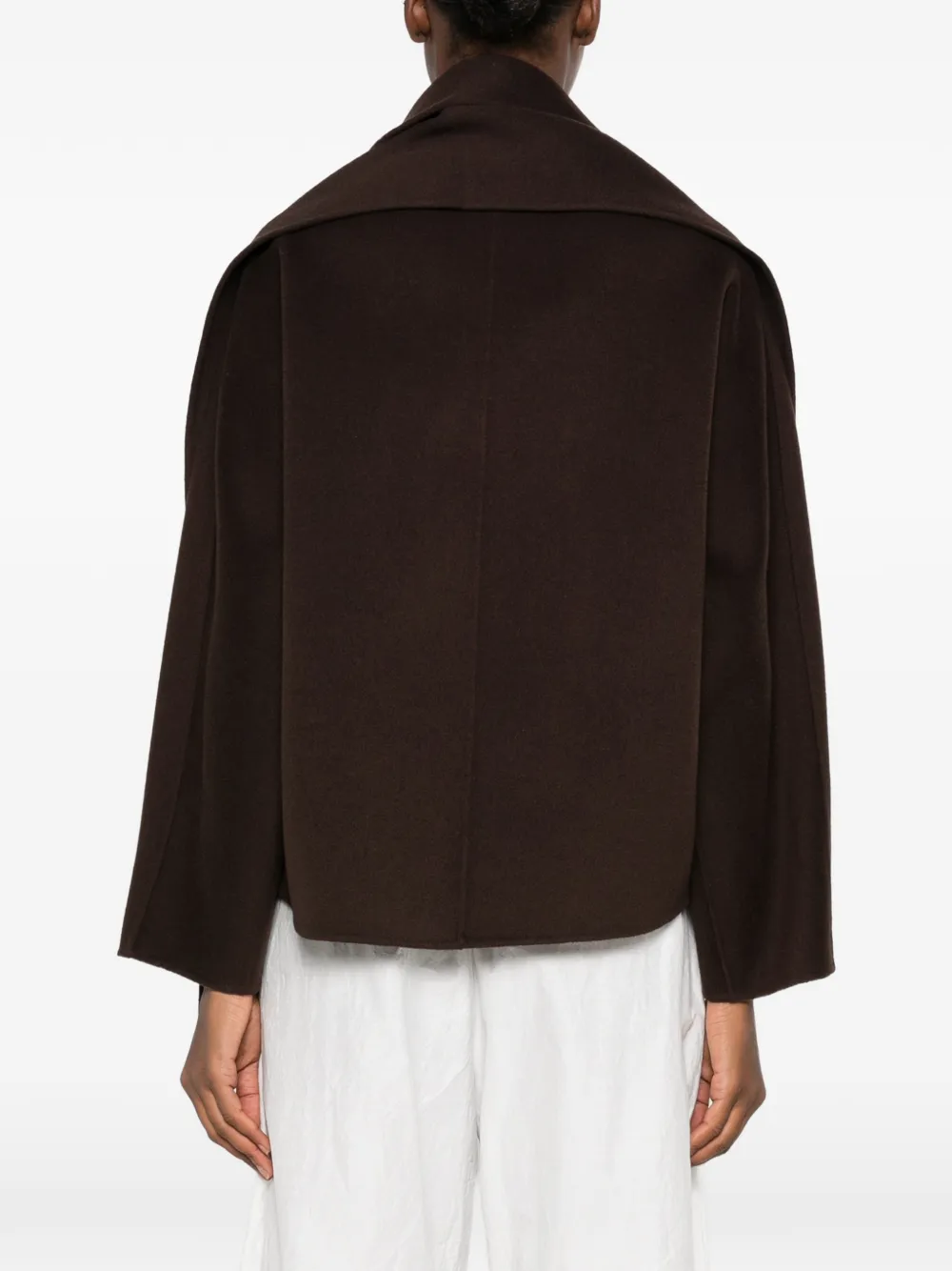 'S Max Mara Kate jack met sjaaldetail en knopen Bruin