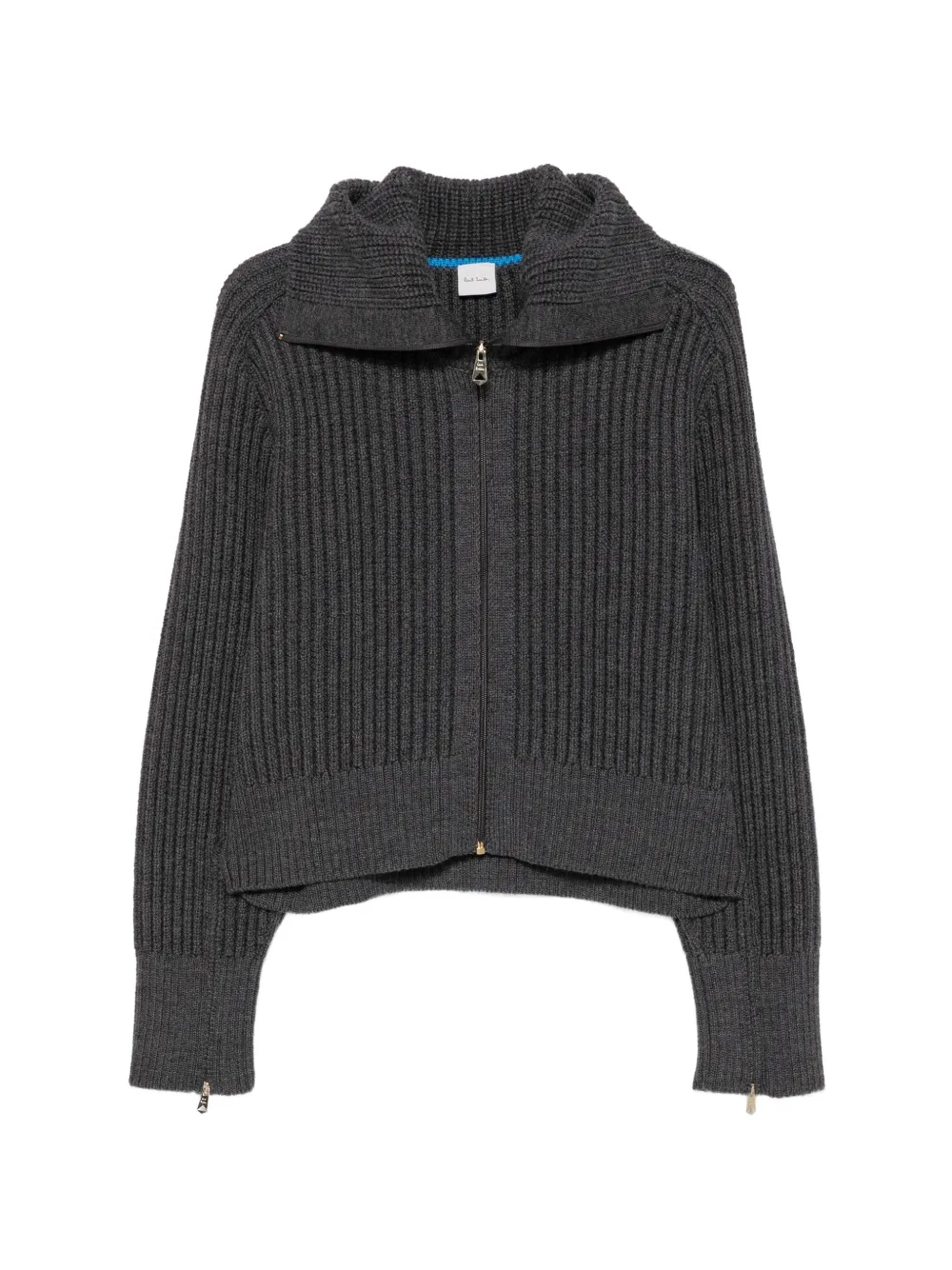 Paul Smith ribbed-knit zip-up sweater - Grigio