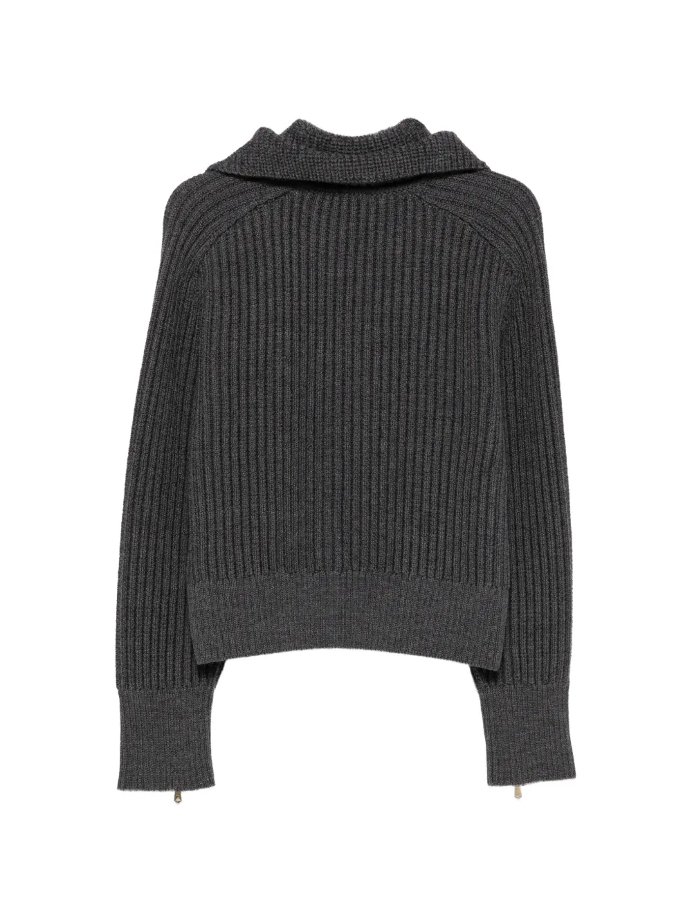 Paul Smith Ribbed-knit Zip-up Sweater in Grey, view 2