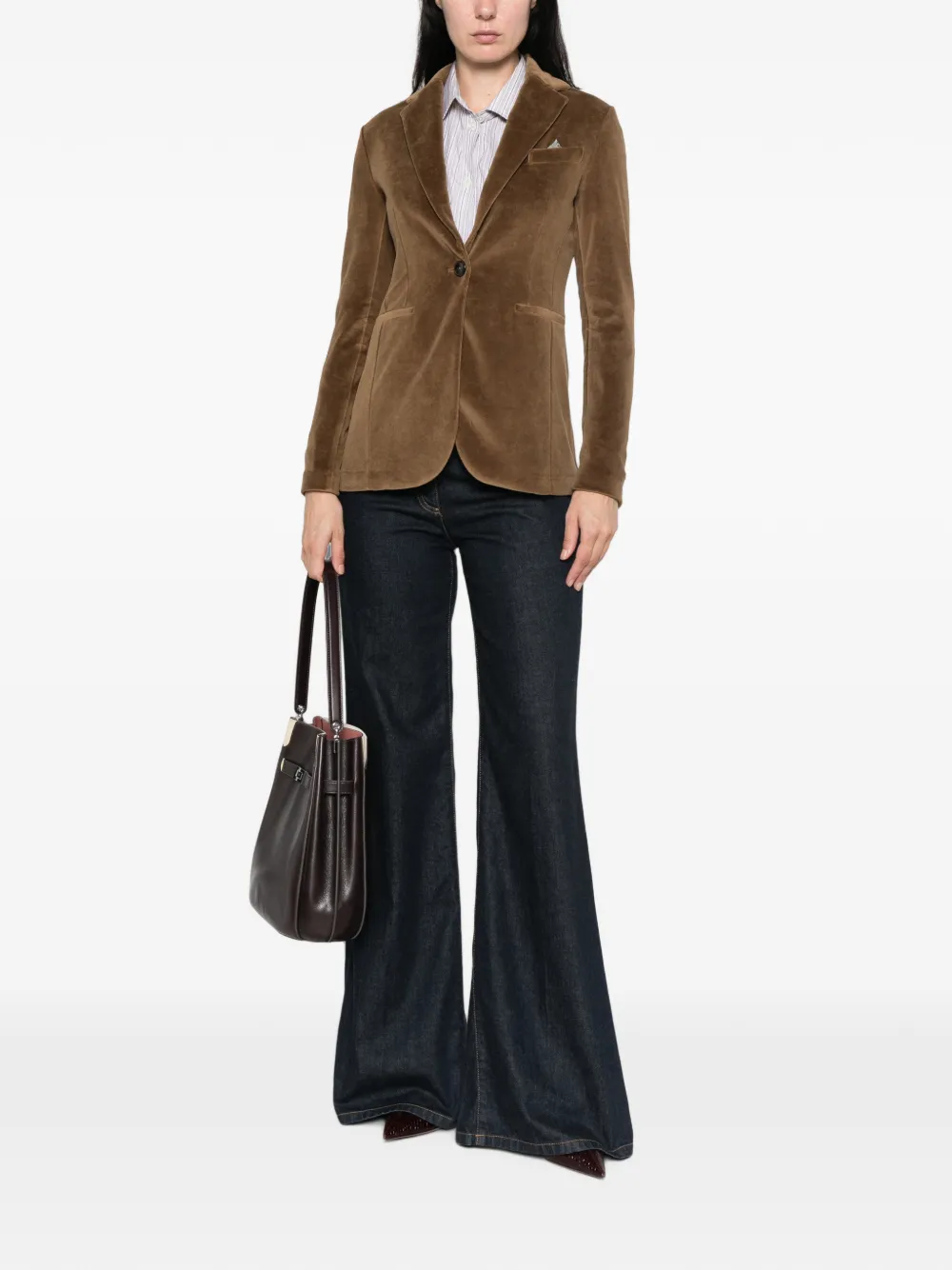 Circolo 1901 Blazer met enkele rij knopen Bruin