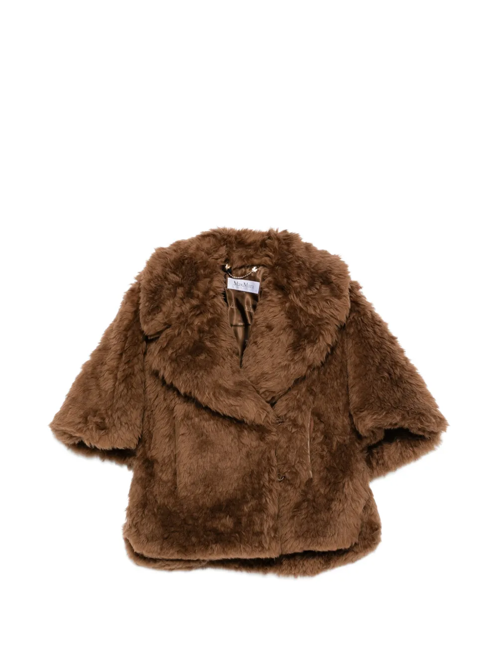 Max Mara double-breasted faux-fur jacket - Marrone