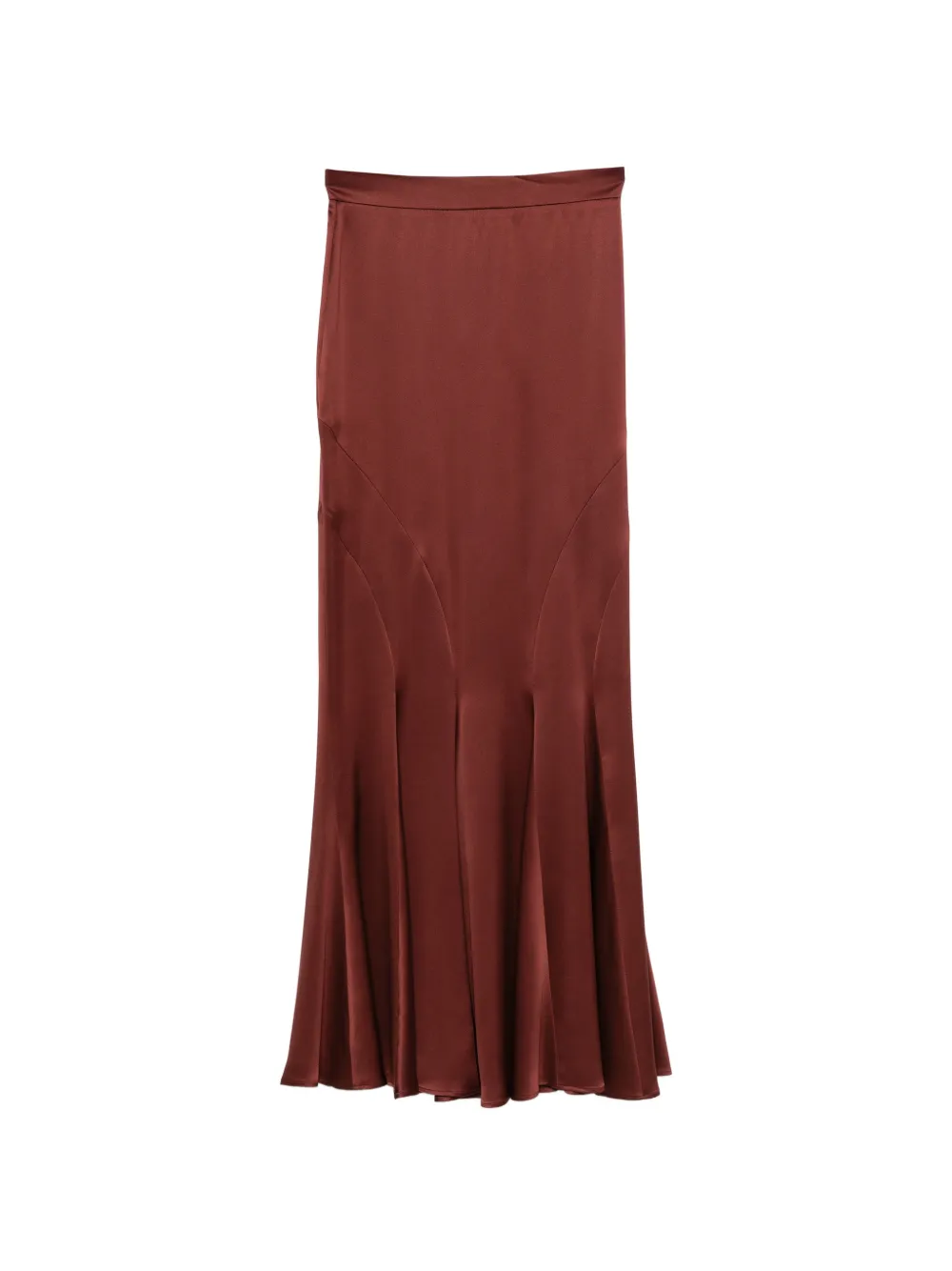Max Mara Gonna lunga con inserti e finitura satinata - Rosso