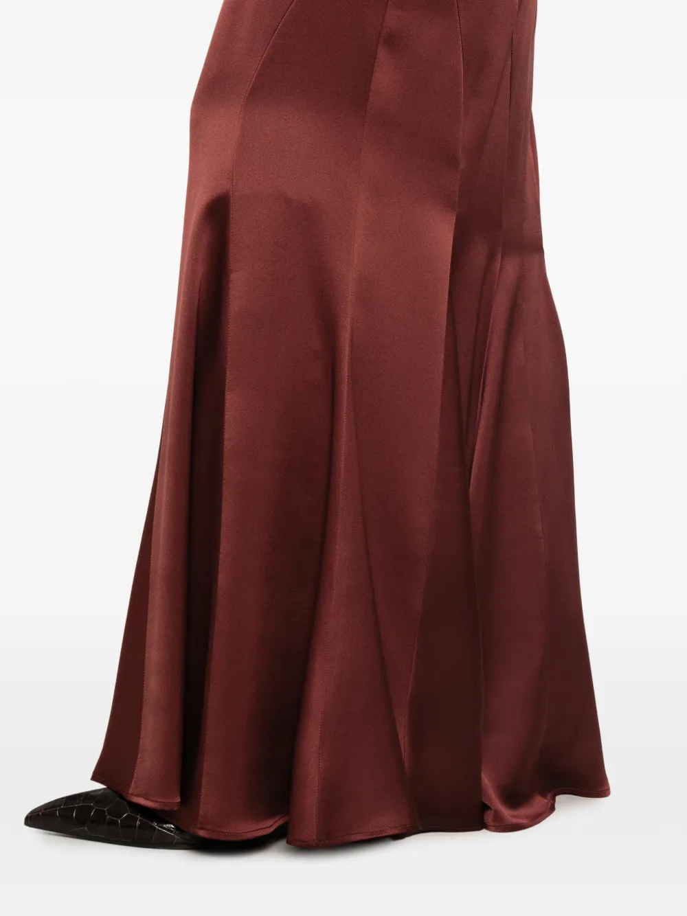 Max Mara Maxi-rok met satijnen afwerking en vlakken Rood