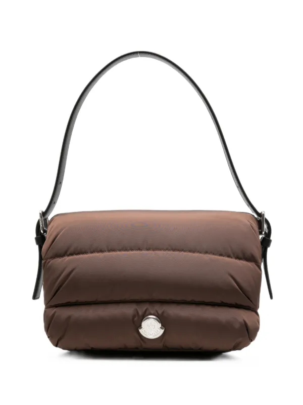 Moncler Quilted Padded Shoulder Bag in Brown