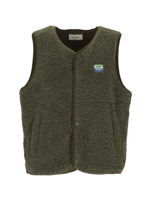 American Vintage Hoktown logo-patch fleece gilet