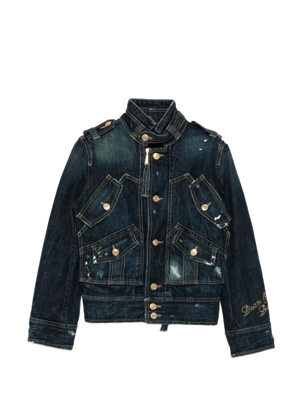 DSQUARED2 2000s distressed-effect denim jacket - Blu