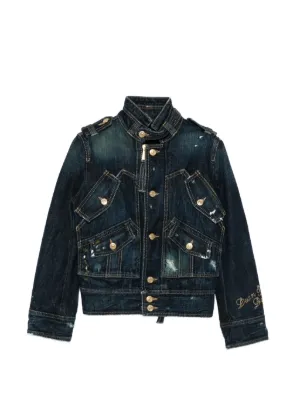 Balenciaga オフショルダー デニムジャケット | ブルー | FARFETCH JP