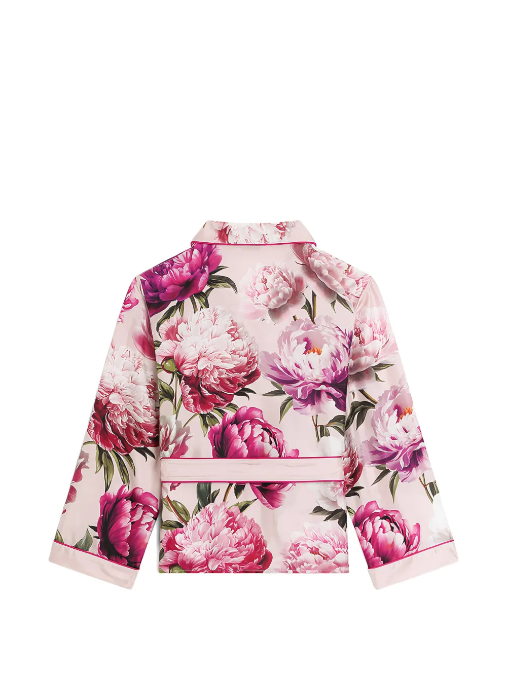 Dolce & Gabbana Kids Twill shirt met pioen-print Roze
