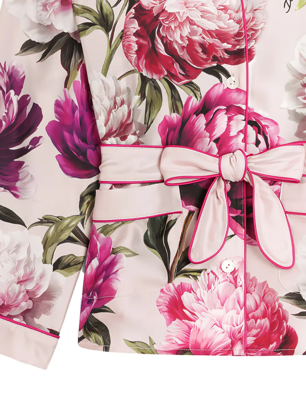 Dolce & Gabbana Kids Twill shirt met pioen-print Roze