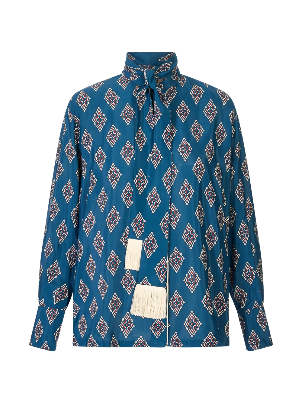 F.r.s For Restless Sleepers Tethis Tie-detail Blouse In Blue