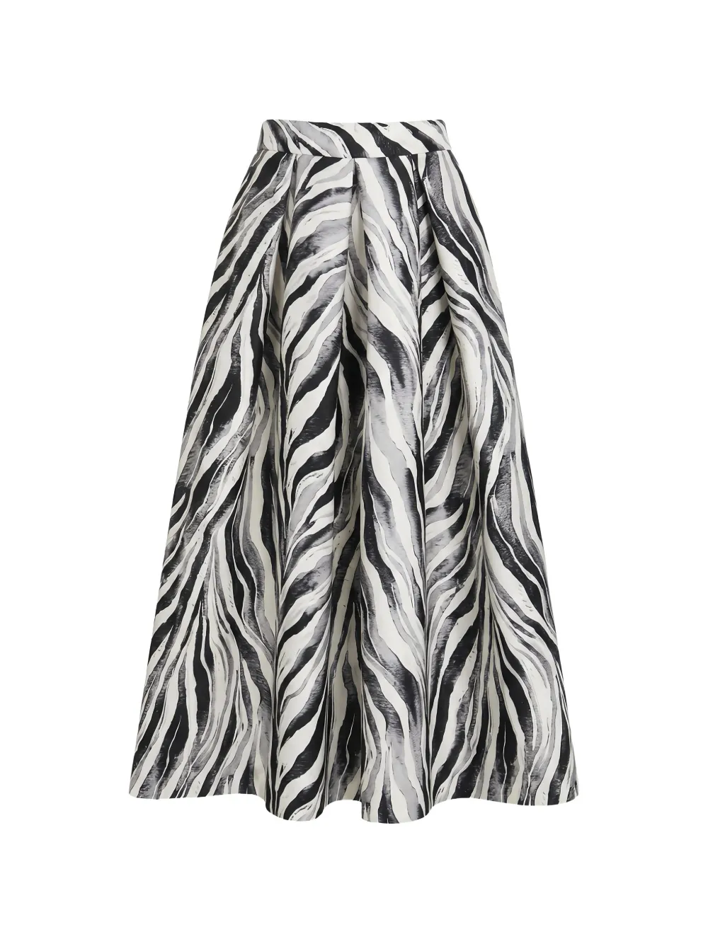 Lunatica Milano Savanna zebra-print pleated midi skirt - Bianco