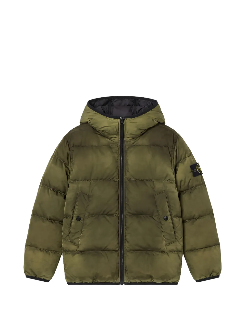 Stone Island Junior Donsjack met Compass-badge Groen