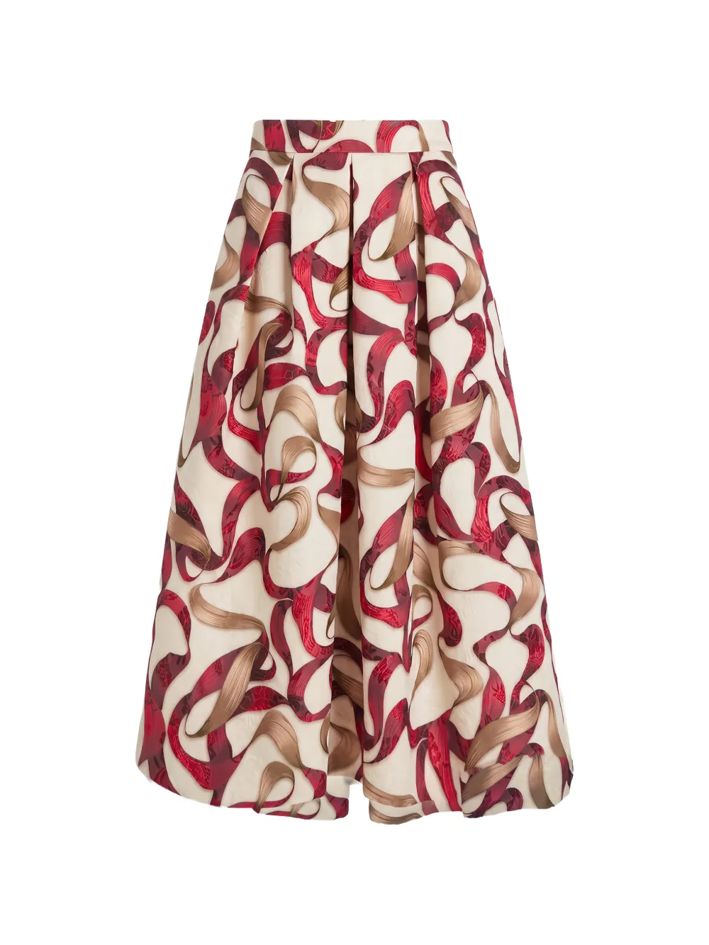 Lunatica Milano Cascade midi-plooirok met jacquard Beige
