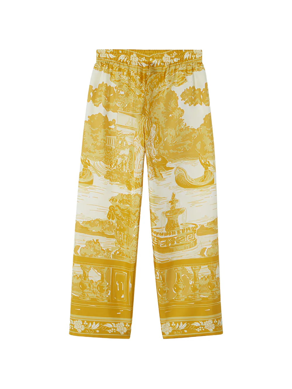 Versace Kids The Grotto Gold soepelvallende broek Geel