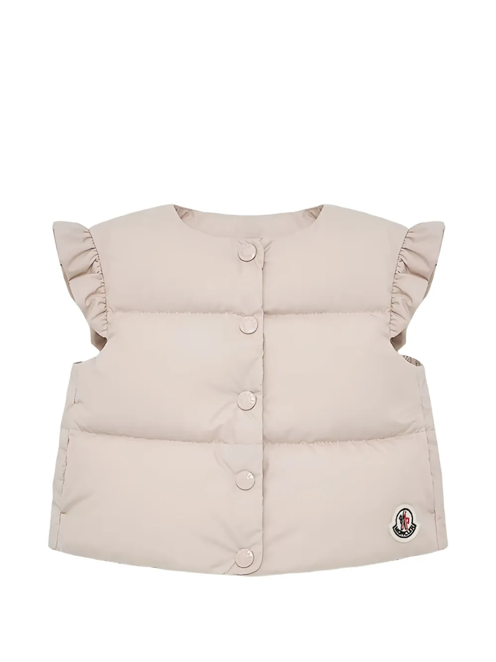 Moncler Enfant Olivia bodywarmer met ruches afwerking Beige