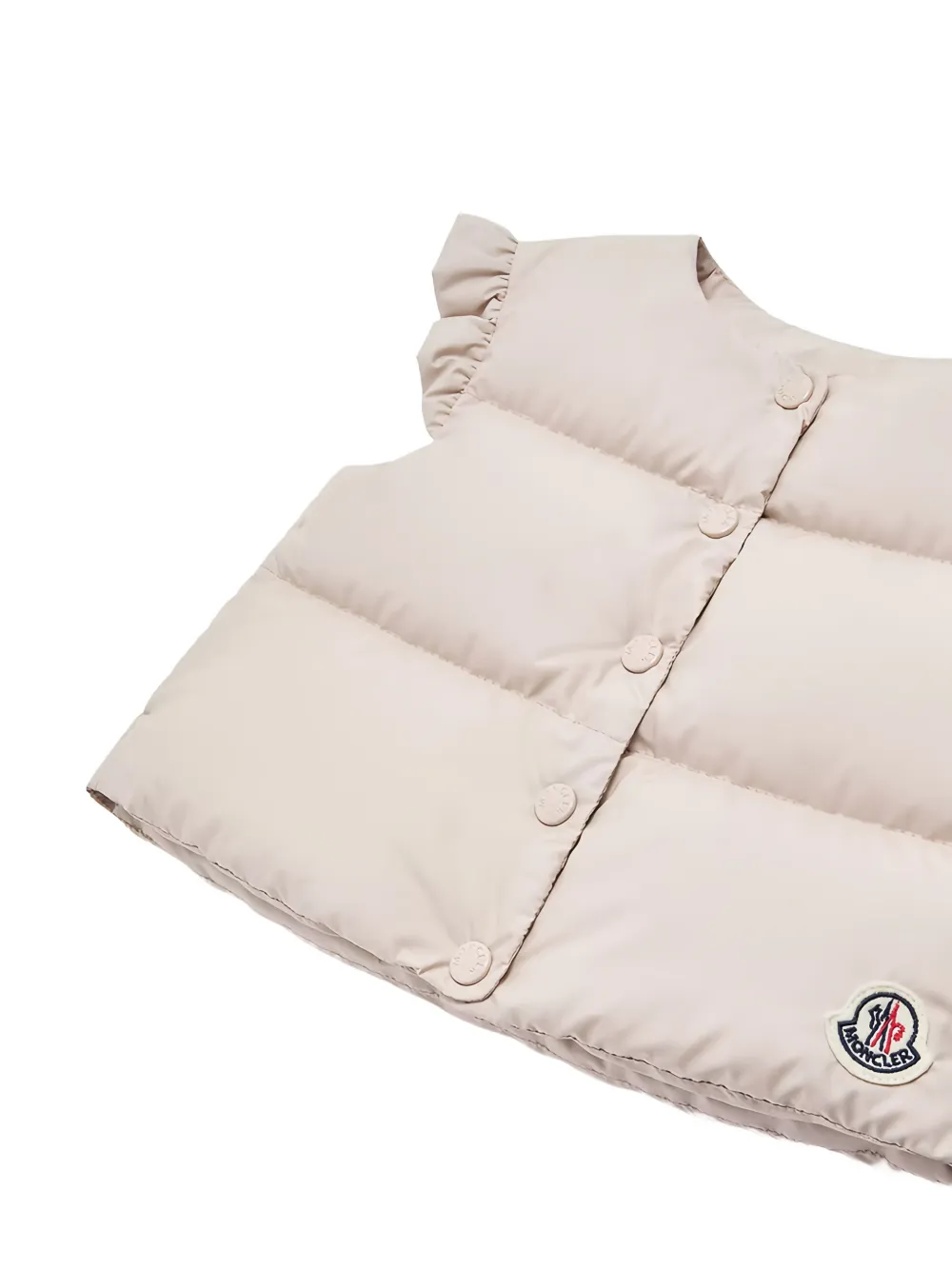 Moncler Enfant Olivia bodywarmer met ruches afwerking Beige