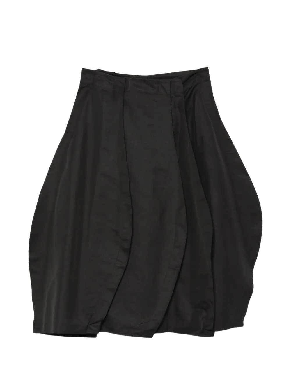 LITKOVSKA layered-panel balloon midi skirt - Nero