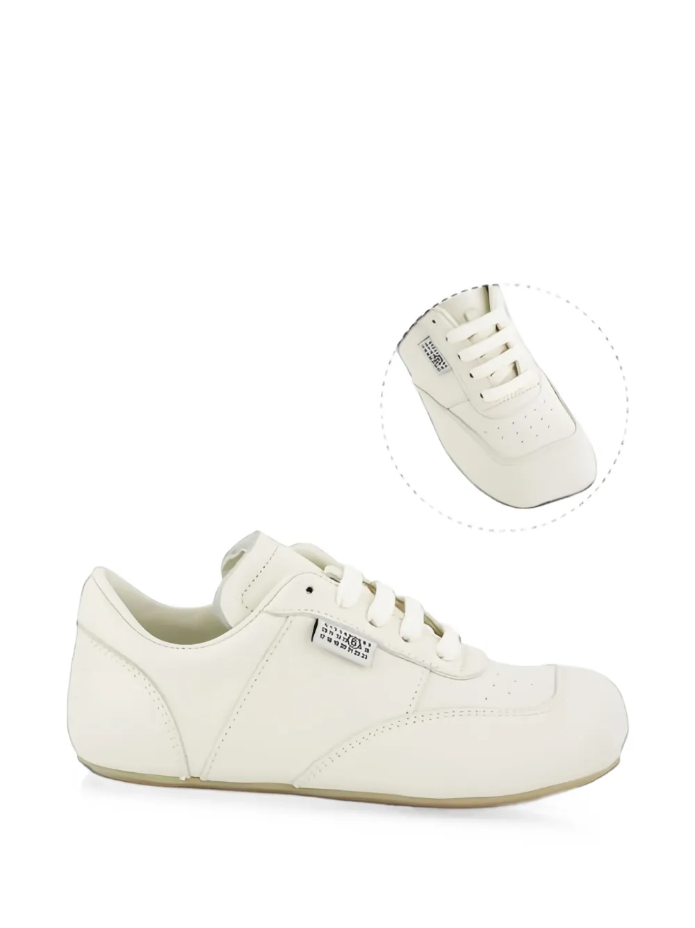 MM6 Maison Margiela Kids logo-patch square-toe sneakers Beige