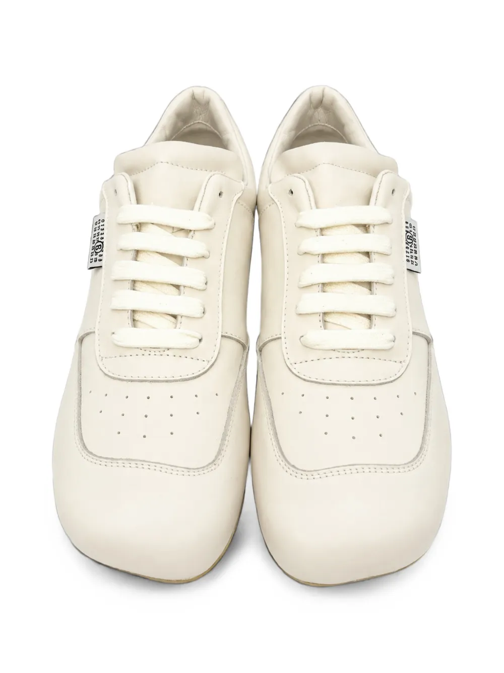 MM6 Maison Margiela Kids logo-patch square-toe sneakers Beige