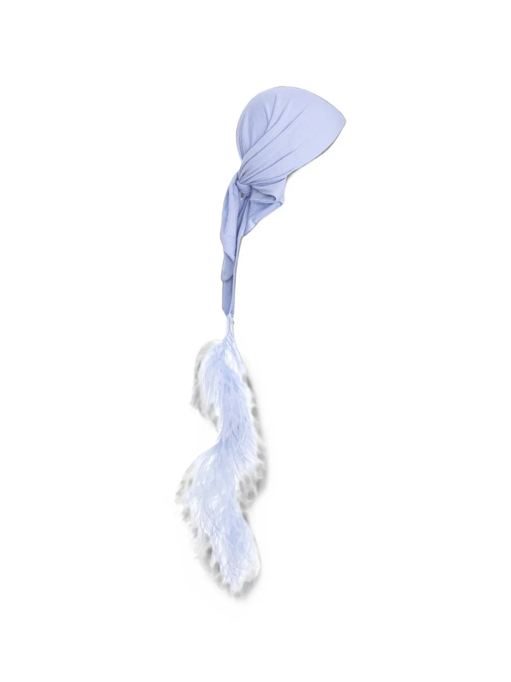 MANURÍ Sissy feather-trim headscarf - Blu