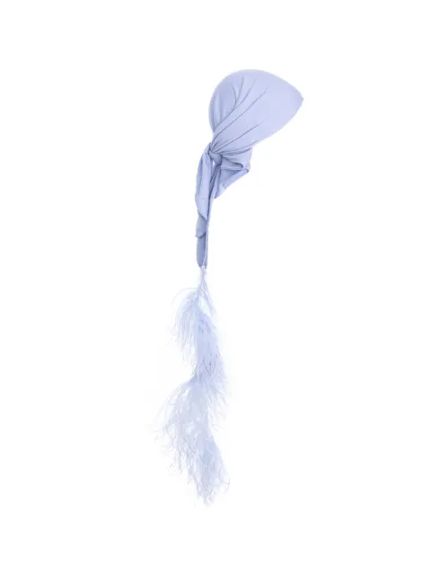 MANURÍ Sissy feather-trim headscarf