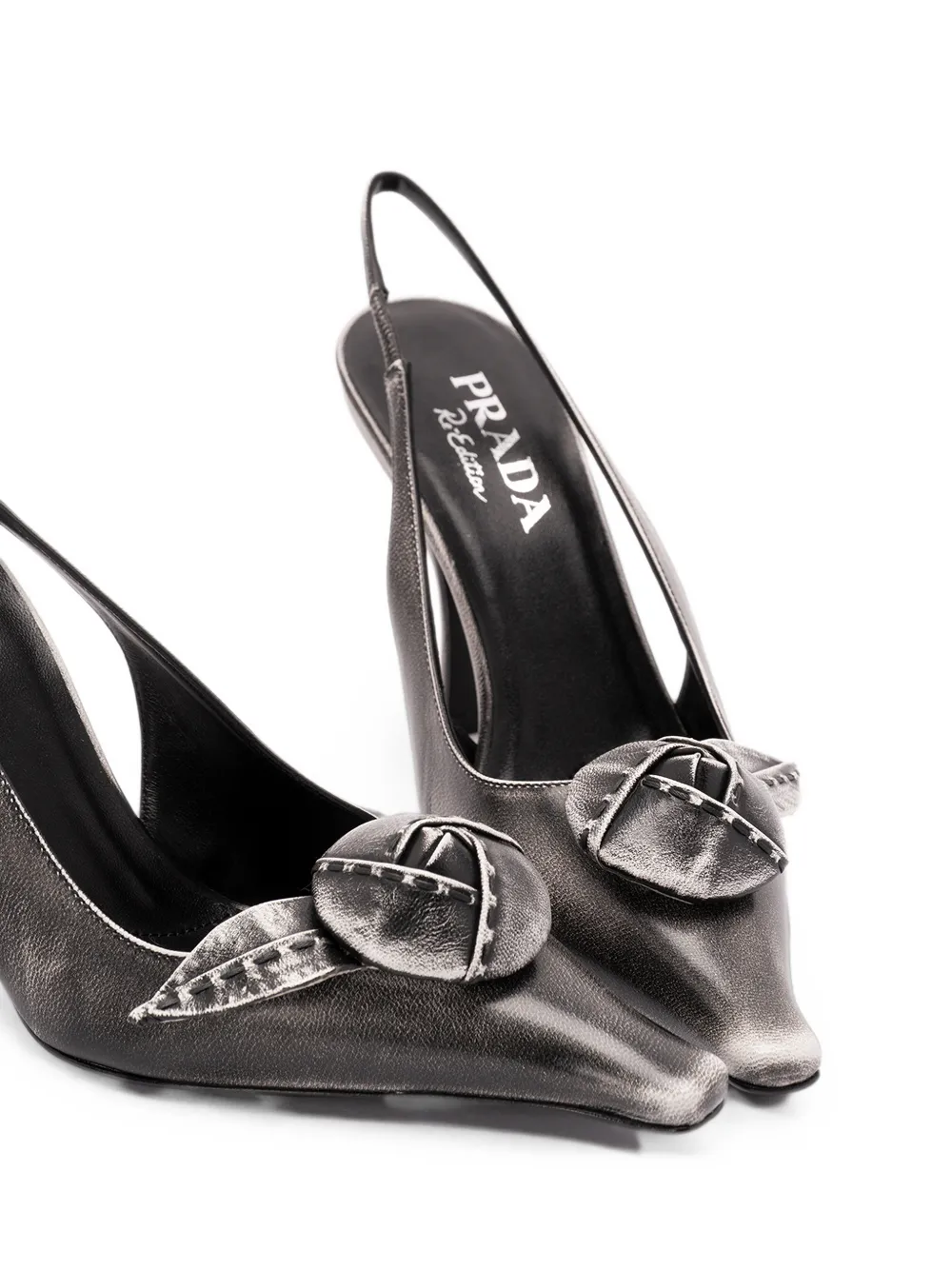 Prada leather slingback pumps Zilver
