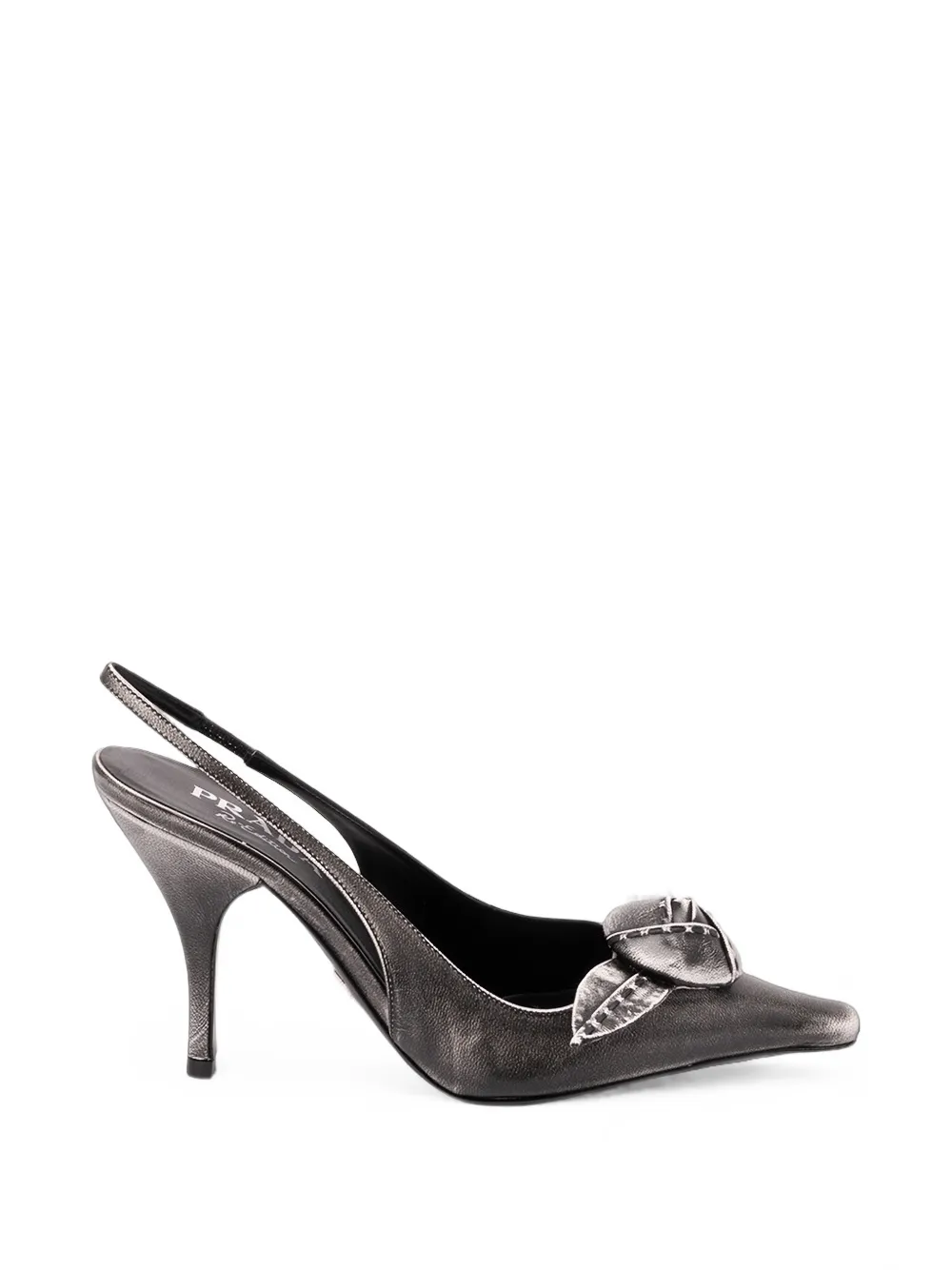 Prada leather slingback pumps Zilver