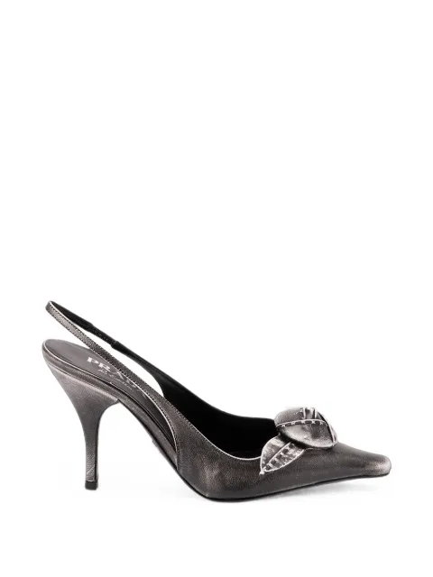 Prada zapatos de piel con tacón y tira en la parte posterior