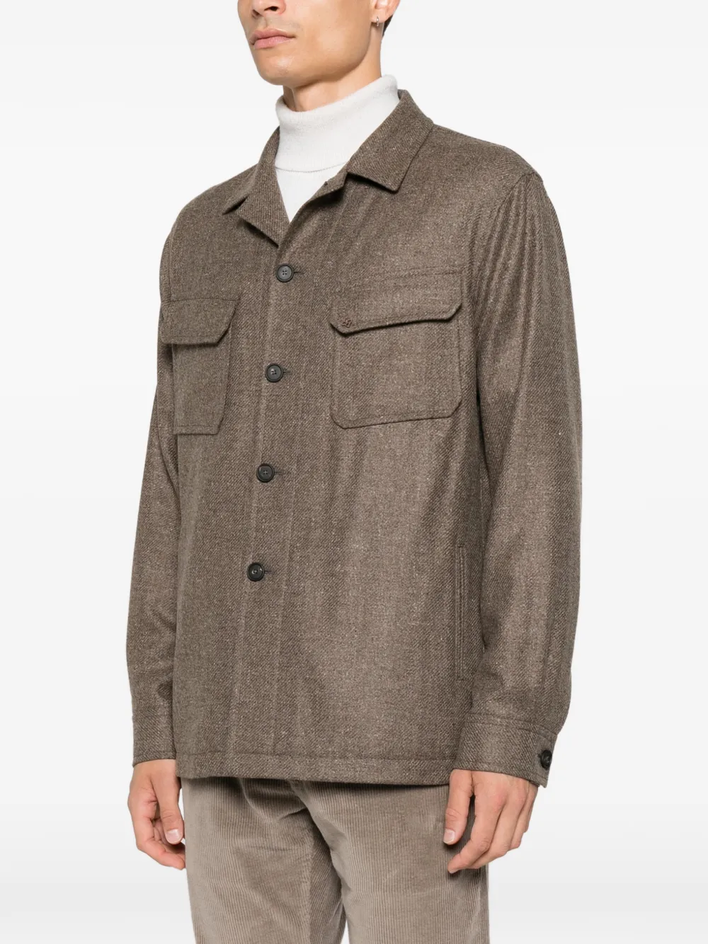 Tagliatore button-up wool jacket Bruin