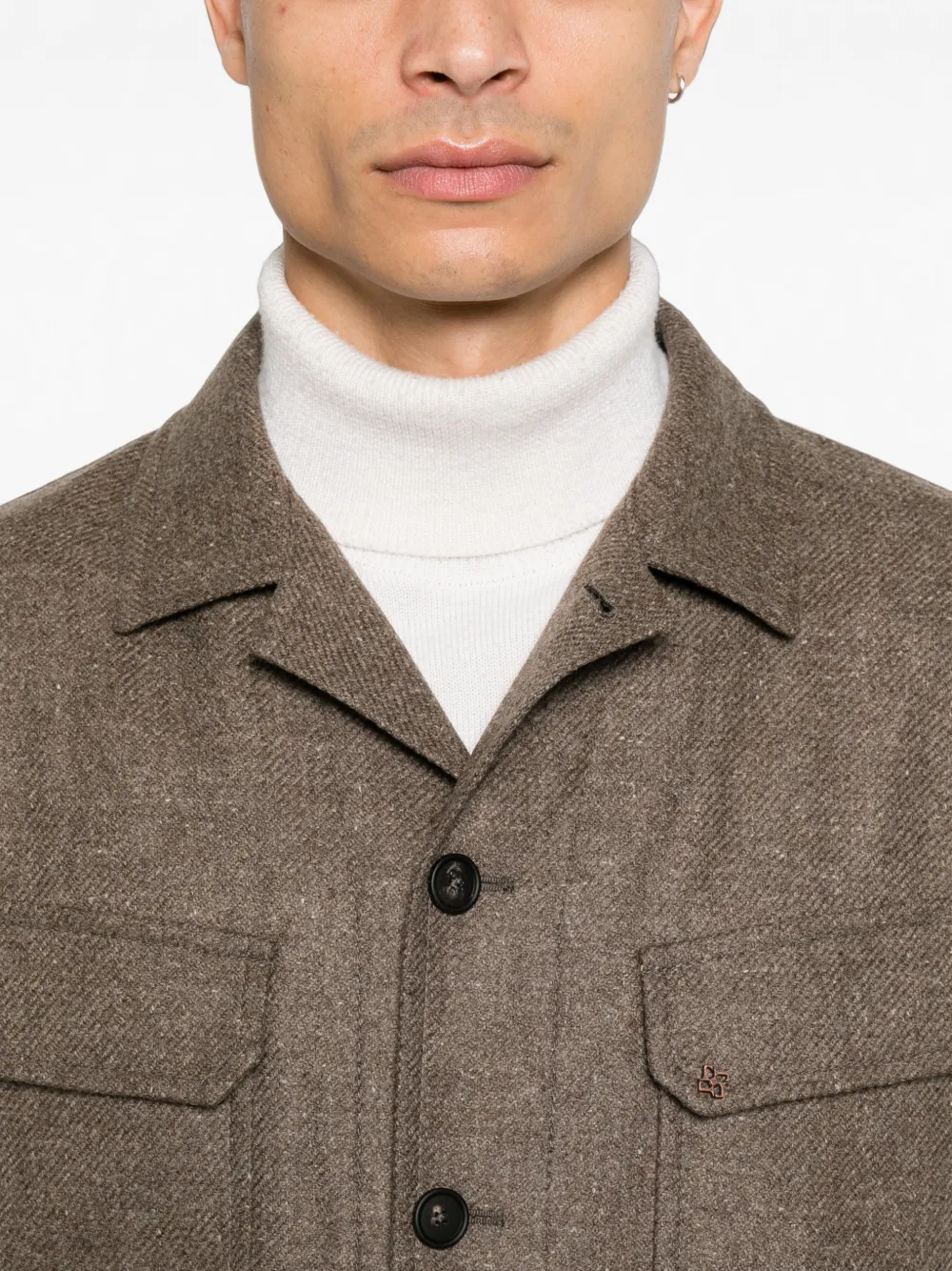 Tagliatore button-up wool jacket Bruin
