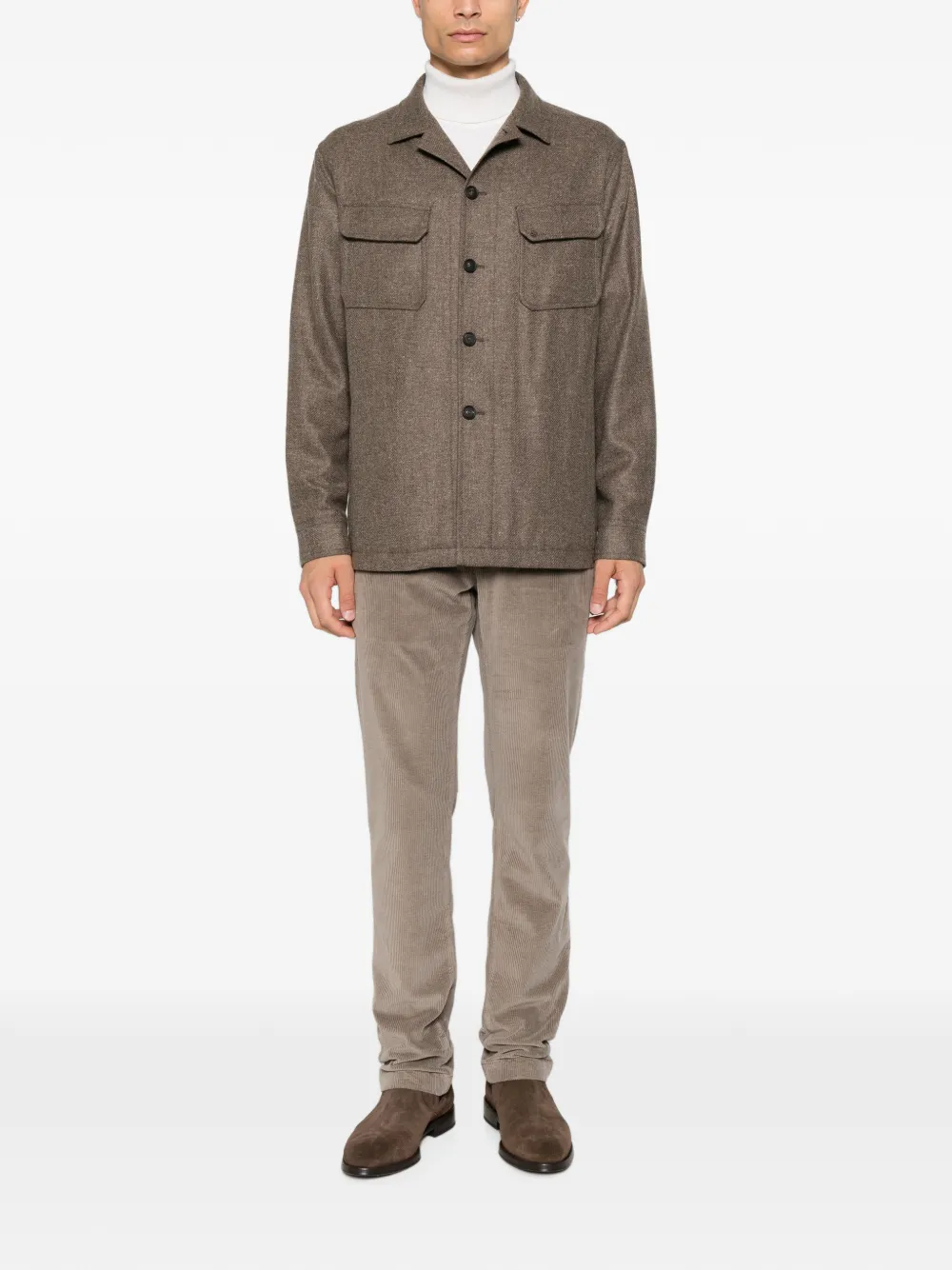 Tagliatore button-up wool jacket Bruin