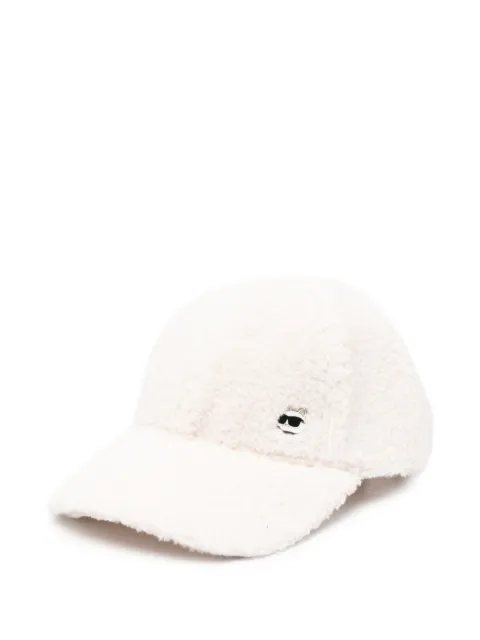 Karl Lagerfeld gorra Ikon de bouclé con logo bordado